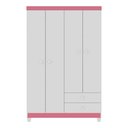 Ver imagem 2 de Guarda Roupa Infantil 4 Portas Cômoda 5 Gav Branco Rosa