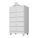 Ver imagem 5 de Guarda Roupa Infantil 4 Portas Cômoda 5 Gav Branco Rosa