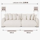 Ver imagem 4 de Sofá Retrátil 6 Lugares Bouclê Armani 2,90 Mts Marfim