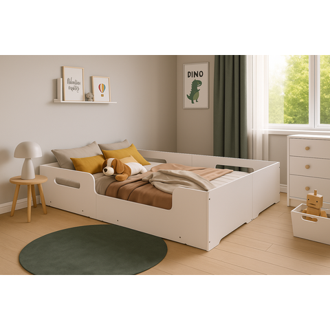 Cama Montessoriana Infantil Casal Menino MODERNA100% MDF - Branco