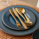 Ver imagem 1 de Faqueiro 24 Peças Lyor Gastro Dourado Aço Inox