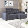 Sofá 4 Lugares Bonno com Assento Retrátil e Encosto Reclinável em Tecido Suede 230cm Linoforte - 2
