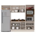 Ver imagem 5 de Armário de Cozinha Modulada Completa 4 Peças 270cm com Tampo 250047 Koya Politorno Móveis