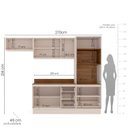 Ver imagem 2 de Armário de Cozinha Modulada Completa 4 Peças 270cm com Tampo 250047 Koya Politorno Móveis