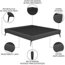 Ver imagem 3 de Cama Casal King com Cabeceira 199cm Pés Metálicos Elisa S05 Linho Preto - Mpozenato