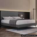 Ver imagem 2 de Cama Casal King com Cabeceira 199cm Pés Metálicos Elisa S05 Linho Preto - Mpozenato