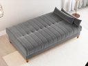 Ver imagem 3 de Sofá Cama Viero Luna Grafite Veludo com Almofadas