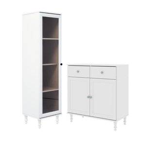 Cristaleira + Aparador Buffet Ditália E-963-r-629 Cor:branco