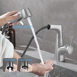 Torneira Gourmet Extensivel Banheiro Dois Jatos Articulada Ducha Monocomando Pia Mesa Bancada Agua Q - 4