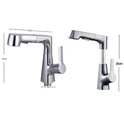 Torneira Gourmet Extensivel Banheiro Dois Jatos Articulada Ducha Monocomando Pia Mesa Bancada Agua Q - 5