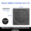 Ver imagem 4 de Ralo Grelha Quadrado Preto 10x10 Abre e Fecha Black Inox 201