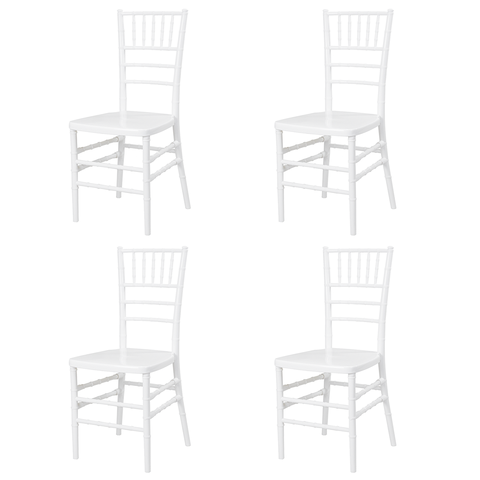 Kit 4 Cadeiras Tiffany em Polipropileno Branca para Sala de Jantar Eventos e Festa