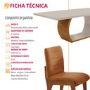 Ver imagem 6 de Conjunto Sala de Jantar Bella Tampo 220cm Laqueado Canto Moeda com Vidro e 8 Cadeiras Bella