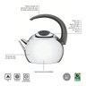 Chaleira Tramontina em Aço Inox Cabo Preto 18 Cm 2,2 L - 2