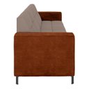 Ver imagem 6 de Sofá Living Decorativo Houston 2 Lugares 200cm Pés em Metal Veludo/ Pu Castor/ Marrom G33 - Gran Bel