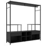 Guarda Roupa Arara Para Casal Industrial 174cm 2 Gavetas Preto Fosco - 1