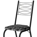 Ver imagem 3 de Kit 2 Cadeiras Aço Carbono Tubular Metálica Acabamento D-25 Luana Preto/mosaico Silver