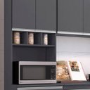 Ver imagem 6 de Cozinha Modulada 5 Peças com Tampo 241cm 10 Portas 4 Gavetas Natalie Cinza - ÉdeCasaMóveis                                                     