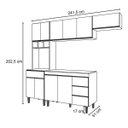 Ver imagem 2 de Cozinha Modulada 5 Peças com Tampo 241cm 10 Portas 4 Gavetas Natalie Cinza - ÉdeCasaMóveis                                                     