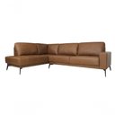 Ver imagem 1 de Sofá de Couro Rubi 3 Lugares com Chaise Esquerda Soft Mel - Mempra Design