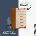 Ver imagem 3 de Cômoda New Barcelona 7 Gavetas com Chave Benetil Móveis