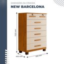 Ver imagem 5 de Cômoda New Barcelona 7 Gavetas com Chave Benetil Móveis