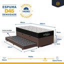 Ver imagem 5 de Cama Box Baú com Colchão de Espuma D45 Ortobom Airtech 150 + Auxiliar Unique Solteiro 88cm