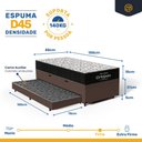Ver imagem 4 de Cama Box Baú com Colchão de Espuma D45 Ortobom Airtech 150 + Auxiliar Unique Solteiro 88cm