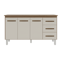 Ver imagem 1 de Kit Balcão Gabinete 138cm Carina Savana/off-white com Tampo 140cm Savana