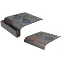 Ver imagem 1 de Kit Bandeija Porta Copos Porta Controle Mdf Braço de Sofá Apoio Suporte Mdf Decoração