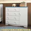 Ver imagem 2 de Cômoda Infantil 1 Porta e 4 Gavetas Tatá Yescasa