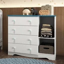 Ver imagem 3 de Cômoda Infantil 1 Porta e 4 Gavetas Tatá Yescasa