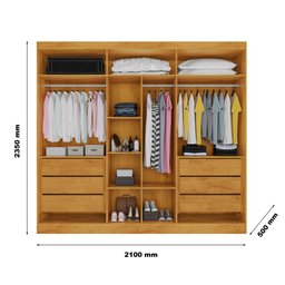 Guarda Roupa Oxford 6 Portas 6 Gavetas Mdf - Mademarcs - 4