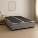 Ver imagem 3 de Cama Box Baú Casal Bipartida com Pistão a Gás - Suede Cinza 138x188cm