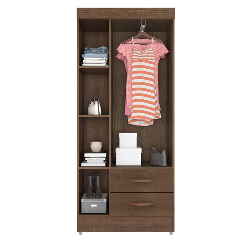 Guarda Roupa Solteiro Lite 3 Portas Carvalho Oak - Móveis Leão - 4