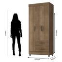 Ver imagem 3 de Guarda Roupa Solteiro Lite 3 Portas Carvalho Oak - Móveis Leão