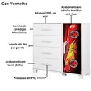 Ver imagem 5 de Mini Cama Infantil 153x79 e Comoda 4 Gavetas 1 Porta MDF Livia Vermelho Decmade