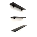Ver imagem 2 de Kit Prateleira Decorativa Reta Simples MDF Preta 60x15cm 3 pçs - Smart Eco