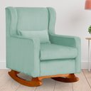 Ver imagem 2 de Poltrona Aurora Amamentação Balanço - Sala De Estar - Quarto Amamentação Mais Puff Veludo - Estopar 