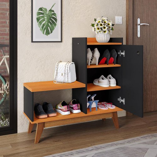 Sapateira Vertical Estreita 100% Mdf Amendoa - R$ 299