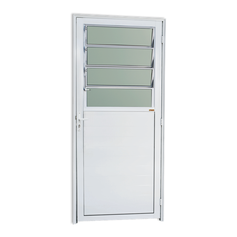 Porta Alumínio Lambril Basculante 86 Esq V.Boreal Branco Brimak