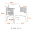 Ver imagem 2 de Kit com 2 Sofás 1 Lugar em Polipropileno com Estofado Resistente À Água Maui Cinza