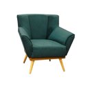 Ver imagem 2 de Kit 2 Poltronas Decorativas Berlim Base em Madeira Maciça Tecido Veludo Verde