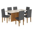 Ver imagem 1 de Conjunto Mesa de Jantar 170cm com 6 Cadeiras Multimóveis Cr50209 Freijó-off White-grafite