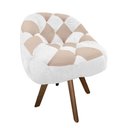Ver imagem 2 de Poltrona Paloma Escritório Sala Giratória Madeira Suede Branco e Suede Bege Rosado - Dominic Decor