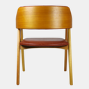 Ver imagem 6 de Cadeira de Madeira Viena Encosto Curvado Cor Mel Estofado Facto Premium Terracota