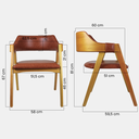 Ver imagem 2 de Cadeira de Madeira Viena Encosto Curvado Cor Mel Estofado Facto Premium Terracota