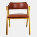 Ver imagem 3 de Cadeira de Madeira Viena Encosto Curvado Cor Mel Estofado Facto Premium Terracota