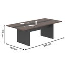 Ver imagem 2 de Mesa Sala de Reunião Escritório 6 Lugares Dubai Freijó Preto