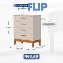 Ver imagem 7 de Jogo de Quarto Infantil Flip Cômoda 4 Gavetas e Berço Americano Areia Fosco - Reller Móveis